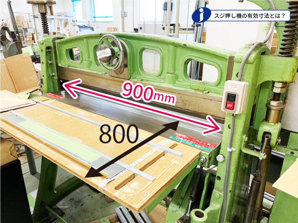 スジ押し機の有効寸法