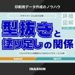 印刷用データ作成のノウハウ。型抜きと塗り足しの関係詳細図解。デザイナー向け記事