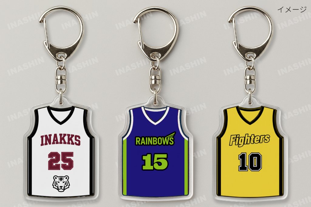 ノースリーブ型ユニフォームのハメパチキーホルダー